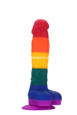 Радужный фаллоимитатор на присоске Dream toys Colourful Love Rainbow Dildo, 20 см х 3.8 см - картинка 1