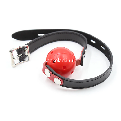 Кляп DS Fetish Locking ball gags M plastic black/red - картинка 2