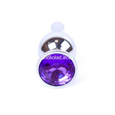 Анальна пробка з каменем Plug-Jewellery Silver BUTT PLUG-Purple - картинка 4