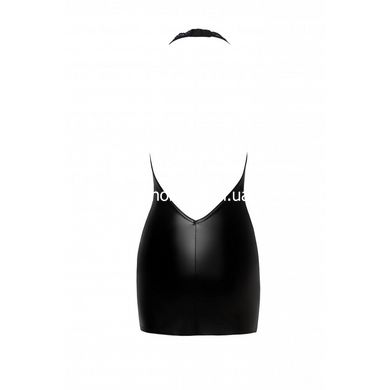 Сексуальна вінілова міні-сукня XL F283 Noir Handmade, з мереживом, чорна - картинка 4