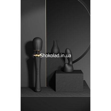 Вібратор мікрофон з насадками Zalo Kyro Wand Obsidian Black, Черный - картинка 9