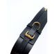 Бондажний пояс з італійської шкіри UPKO із золотистою фурнітурою, чорний, розмір L - зображення 6