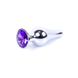 Анальна пробка з каменем Plug-Jewellery Silver BUTT PLUG-Purple - зображення 1