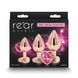 Набір анальних пробок з каменем Rear Assets Trainer Kit Heart Pink - зображення 2
