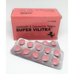 Таблетки Віагра Super Vilitra Левітра + Дапоксетин (ціна за пластину, 10 таблеток) - картинка 1