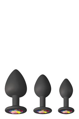 Набір анальних пробок силікон NS Novelties GLAMS SPADES TRAINER KIT BLACK - картинка 2