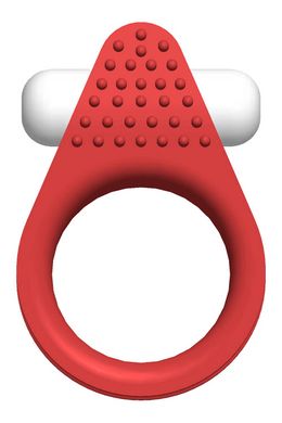Эрекционное кольцо Dream Toys с рельефным выступом, красное - картинка 1