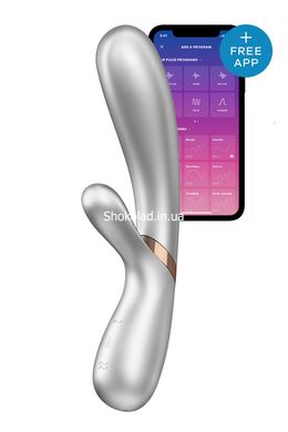 Двойной смарт вибратор с функцией нагрева Satisfyer Hot Lover, серебристый - картинка 1