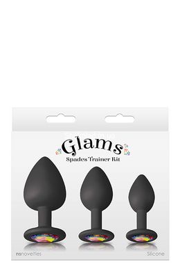 Набір анальних пробок силікон NS Novelties GLAMS SPADES TRAINER KIT BLACK - картинка 1