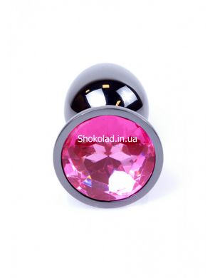 Анальна пробка з каменем Plug-Jewellery Dark Silver PLUG-Pink розмір S - картинка 3