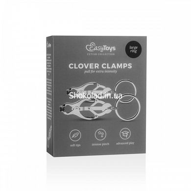Затискачі для сосків з кільцями EasyToys Clover Clamps With Clips - картинка 3
