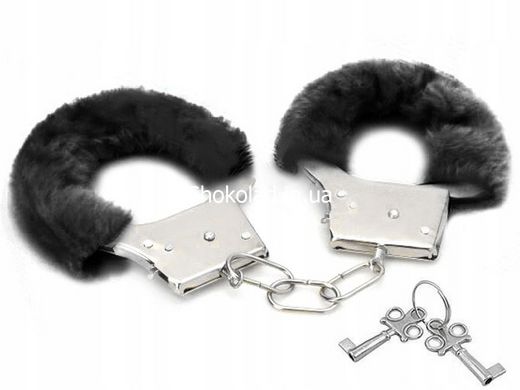 Наручники с мехом Fur Love Cuffs, Black - картинка 1