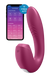 Подвійний смарт вібратор із вакуумною стимуляцією Satisfyer Sunray Connect App Berry - зображення 1