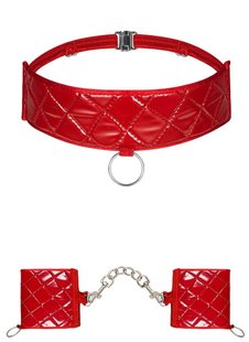 Набір з нашийників та наручників Obsessive Hunteria cuff & chocker O/S - картинка 1