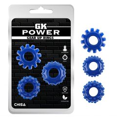 Набір кілець GK Power cock Rings 3 шт Set-Blue, Синий, Універсальний - картинка 1