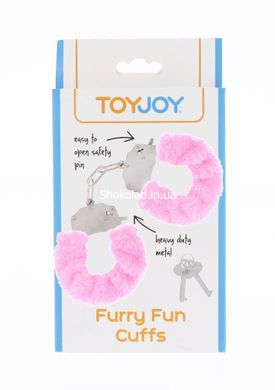 Наручники рожеві з хутром Toy Joy Furry fan cuffs - картинка 2