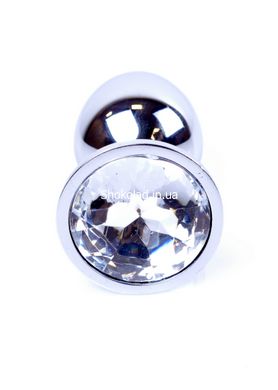 Анальная пробка с камнем Plug-Jewellery Silver PLUG- Clear размер S - картинка 2