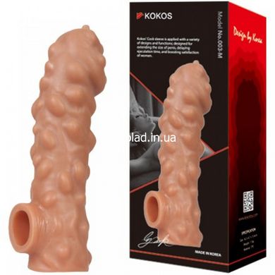 K45210 Насадка на пенис с отверстием для мошонки Kokos 15,6 см. CS 003-M - картинка 1