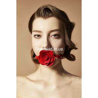 Кляп троянда із силікону та італійської шкіри Rose Ball Gag UPKO - картинка 4