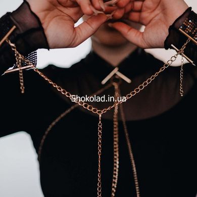 Ожерелье-ошейник с цепочкой Bijoux Indiscrets черное, 59 см - картинка 7