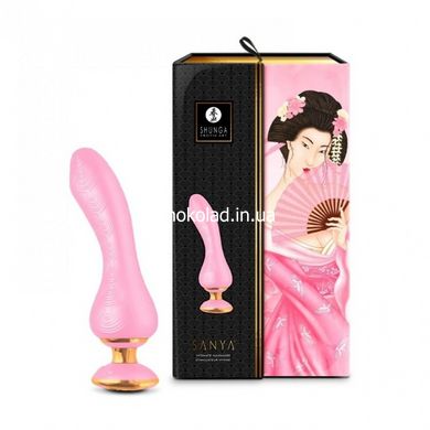 Вибратор Shunga Sanya с ручкой и подсветкой, нежно розовый, 18.5 см х 3.8 см - картинка 6