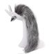 Анальная пробка с хвостом Anal plug faux fur fox tail light grey polyeste - изображение 1