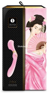 Вибратор нереалистичный рельефный Shunga Zoa розовый, 26.5 х 3.8 см - картинка 3