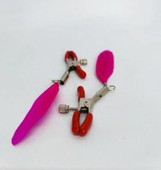 Затискачі на соски DS Fetish Nipple clamps feather L red - картинка 1