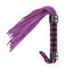 Флогер шкіра leather DS Fetish flogger Purple Black 38 cm - картинка 1