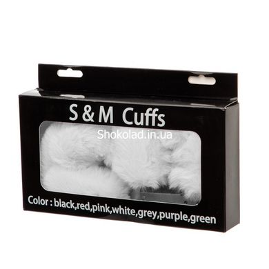 Наручники металлические Roomfun с толстым серым мехом S&M CuffS - картинка 2