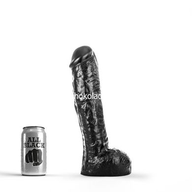 Большой фаллоимитатор All Black AB34 реалистичный черный, 29 см - картинка 5