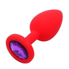 Анальная пробка Red Silicone Dark Violet, M - картинка 1