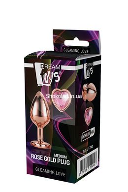 DT21790 Анальная пробка с сердцем GLEAMING LOVE ROSE GOLD PLUG MEDIUM - картинка 2