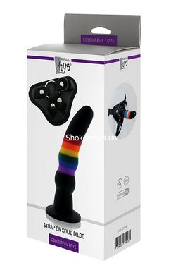 Страпон женский радужный COLOURFUL LOVE STRAP ON SOLID DILDO - картинка 2