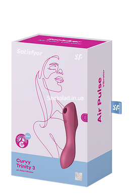 Двойной вибратор с вакуумной стимуляцией SATISFYER CURVY TRINITY 3 RED - картинка 8