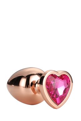 Dt21790 анальна пробка з серцем GLEAMING LOVE ROSE GOLD PLUG MEDIUM, Золотий - картинка 4