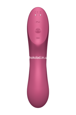 Двойной вибратор с вакуумной стимуляцией SATISFYER CURVY TRINITY 3 RED - картинка 4