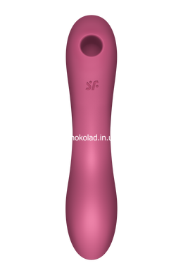 Подвійний вібратор із вакуумною стимуляцією SATISFYER CURVY TRINITY 3 RED - картинка 7