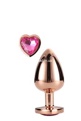 DT21790 Анальная пробка с сердцем GLEAMING LOVE ROSE GOLD PLUG MEDIUM - картинка 1