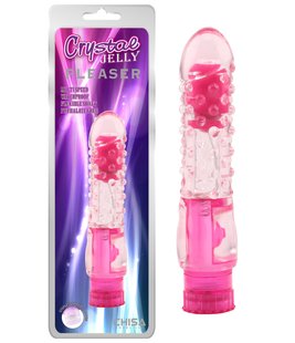 Вибратор с релефом Chisa Crystal Jelly Pleaser Pink - картинка 1