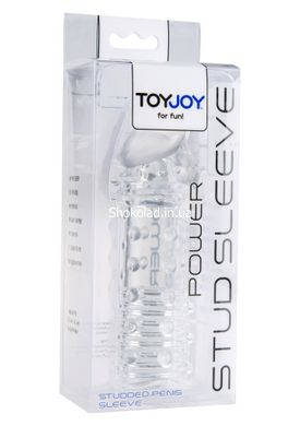 Насадка удлиняющая рельефная Toy Joy прозрачная, 15.5 х 3 см - картинка 2