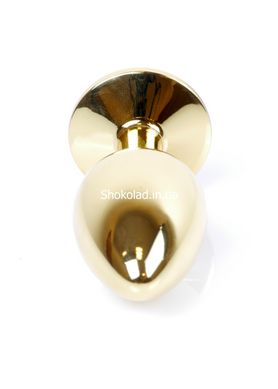 Анальная пробка с камнем Plug-Jewellery Gold PLUG- Red размер S - картинка 5