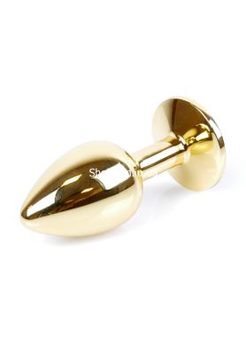 Анальна пробка з каменем Plug-Jewellery Gold PLUG- Red розмір S - картинка 3