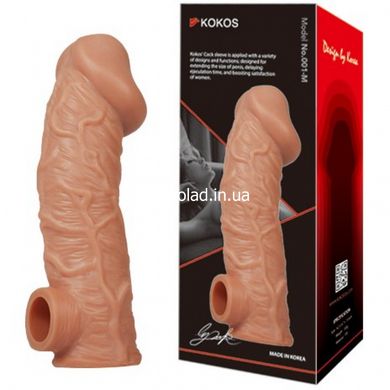 Насадка на пеніс з отвором для мошонки Kokos 15,6 см. CS 001-L - картинка 1