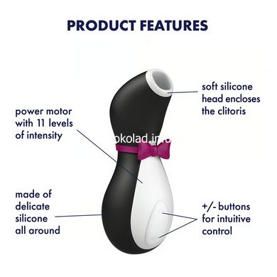 Вакуумний кліторальний стимулятор Satisfyer Pro Penguin, чорний - картинка 1