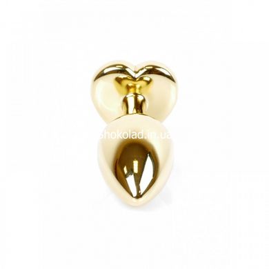 Анальная пробка с камнем Plug-Jewellery Gold Heart PLUG- Red размер S - картинка 5