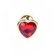 Анальна пробка з каменем Plug-Jewellery Gold Heart PLUG- Red розмір S - зображення 2