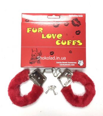 Наручники с мехом Fur Love Cuffs, Red - картинка 2