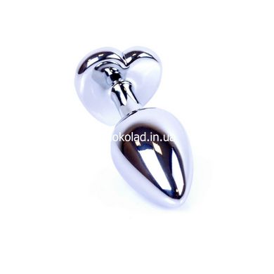 Анальная пробка с камнем Plug-Jewellery Silver Heart PLUG- Red размер S - картинка 5