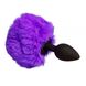 анальна пробка з помпоном Зайка Silicone, PURPLE s, Фиолетовый/Черный - зображення 1